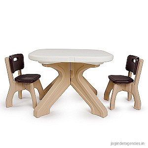 2 SEATER TABLE & CHAIR SET FOR KIDS TO STUDY, 2-8 YEARS.(MULTICOLOR)