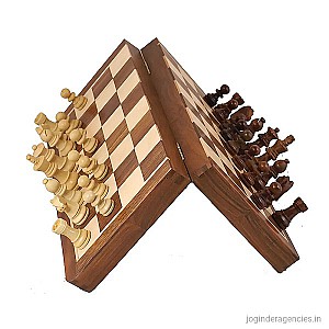 BG 227 12'' Wooden Magnetic Folding Self Storage Chess