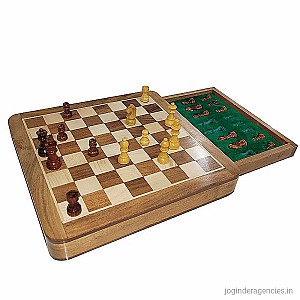 BG 226 12'' Wooden Magnetic Chess With Drawer