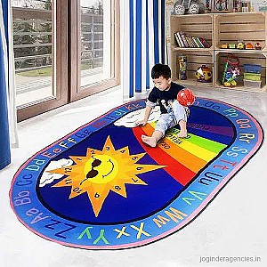 Toy Park F 946A Kids Oval Educational Rainbow Carpet