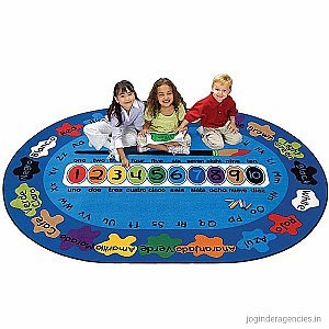 Toy Park F 946B Kids Oval Educational Paint Brush Bilingual Carpet